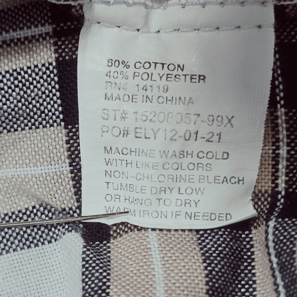 Ely Cattleman Mens Big Plaid Long Sleeve Snap Western Shirt XXL Outdoors Casual - Picture 6 of 10